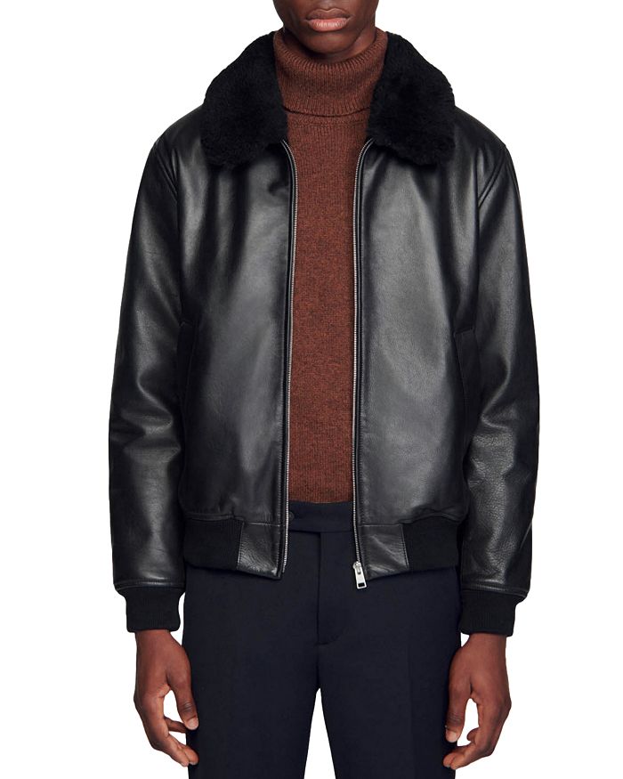 Sandro Heron Leather Jacket | Bloomingdale's