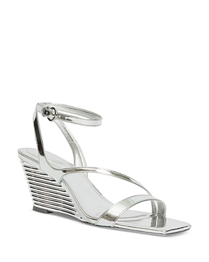 Simkhai Women's Rola Ankle Strap Wedge Sandals In Silver