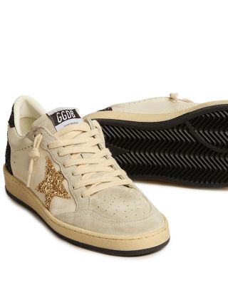 GOLDEN ｜WOMEN'S BALL STAR SNEAKERS Women's Ball Star with leopard print pony skin star and
