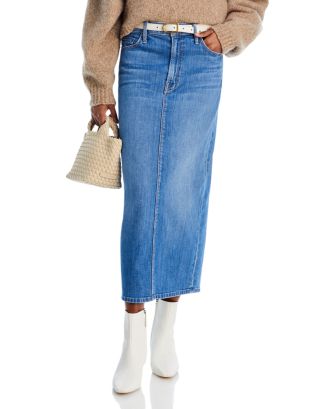 スカート Mother the pencil pusher denim skirt MOTHER + The Pencil Pusher Denim Midi Skirt
