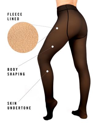 Faux Sheer Fleece Tights