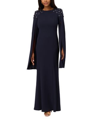 Adrianna Papell - Beaded Cape Sleeve Gown