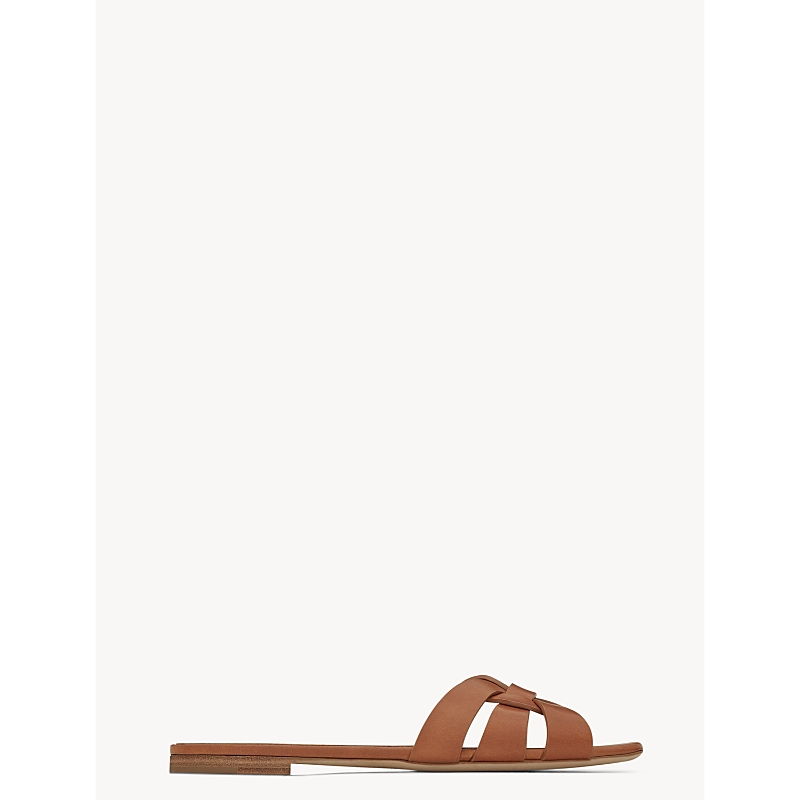 Saint Laurent Women's Tribute Mules in Metallic Leather