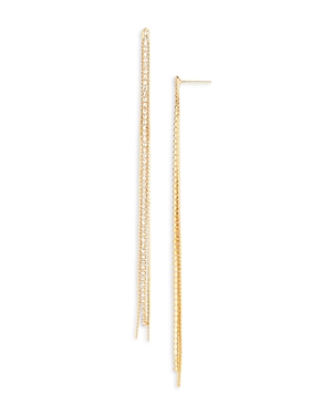 Shashi Cubic Zirconia Extra Long Linear Drop Earrings In Gold