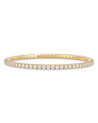 18K Gold Diamond Stretch Tennis Bracelet