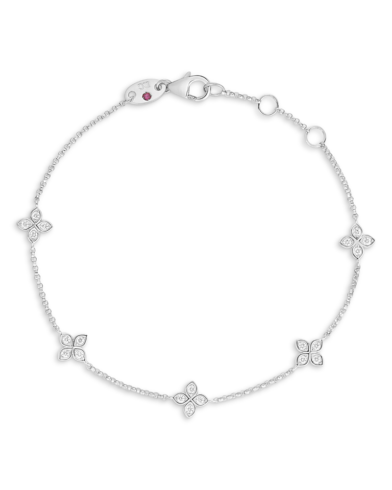 Roberto Coin 18k White Gold Diamond Verona Love By The Inch Three Station Bracelet In White