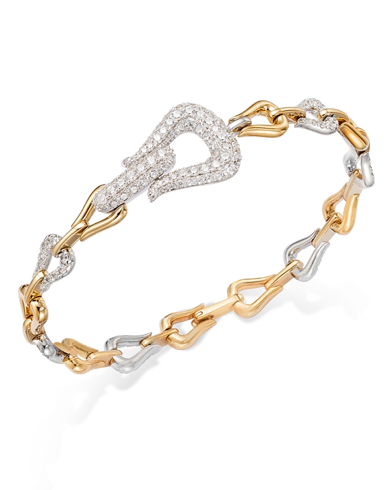 Bloomingdale's Diamond Buckle Bracelet In 14k White & Yellow Gold, 2.0 Ct. T. W. In White/gold