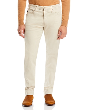 Ag Everett Straight Fit Twill Trousers In Cream Froth