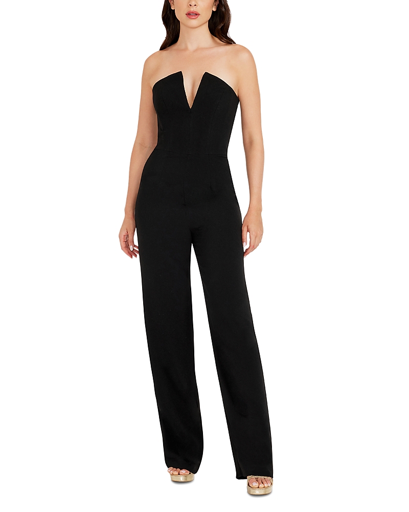 DRESS THE POPULATION DRESS THE POPULATION FERNANDA STRAPLESS WIDE LEG JUMPSUIT