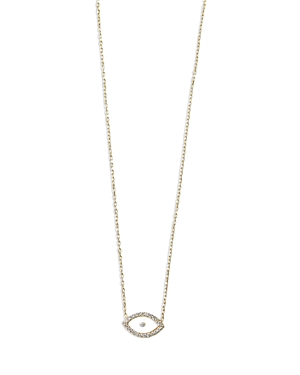 Argento Vivo Argentino Vivo Cubic Zirconia & Mother Of Pearl Evil Eye Pendant Necklace, 16.5-18.5 In Gold