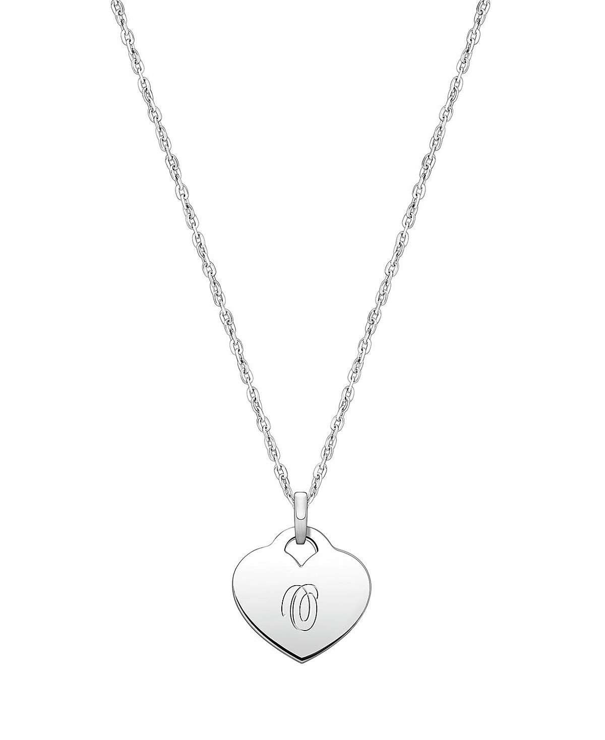Tiny Blessings Girls' Sterling Silver Baby Heart & Engraved Initial 13-14" Necklace - Children