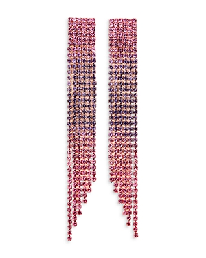 Crystal Haze Jewelry Tulum Cubic Zirconia Drop Earrings In 18k Gold Plated In Pink/purple