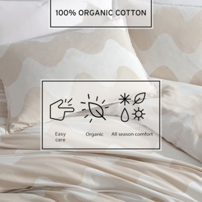 Lokki Beige Duvet Cover Set, Full/Queen