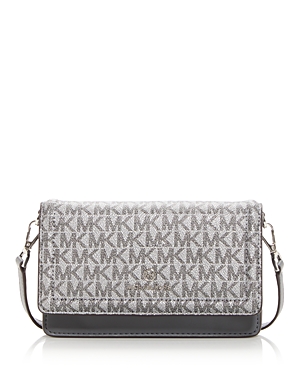 Michael Kors Michael  Jet Set Charm Small Phone Crossbody In Dark Silver