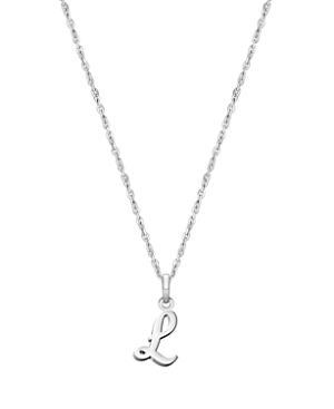 Tiny Blessings Girls' Sterling Silver Initial 13-14 Necklace - Baby, Little Kid, Big Kid In Silver - L