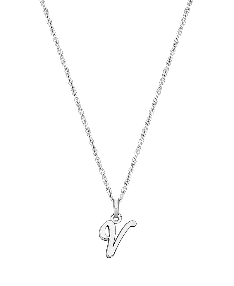Tiny Blessings Girls' Sterling Silver Initial 13-14 Necklace - Children In Silver - V