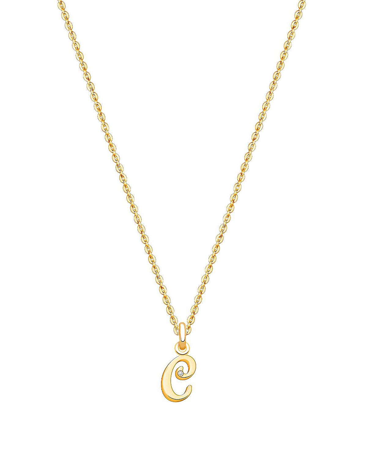 Tiny Blessings Girls 14K Gold Diamond Initial 13-14" Necklace - Children