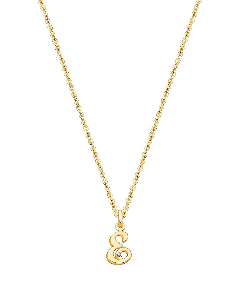 TINY BLESSINGS GIRLS 14K GOLD DIAMOND INITIAL 13-14" NECKLACE - CHILDREN
