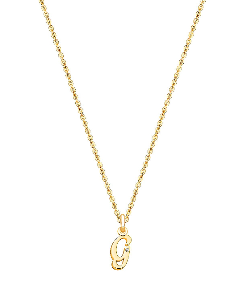 Tiny Blessings Girls 14K Gold Diamond Initial 13-14" Necklace - Children
