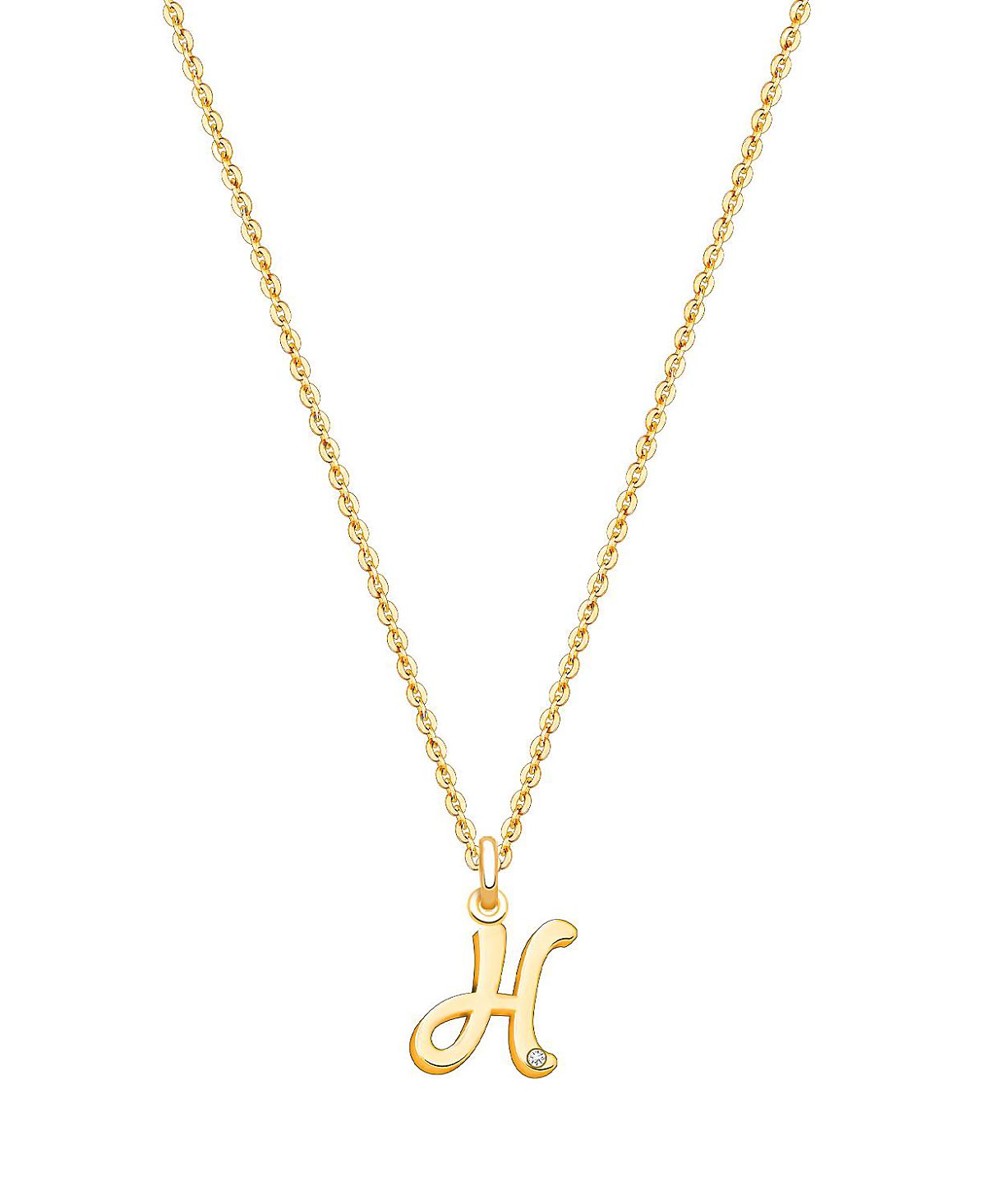 Tiny Blessings Girls 14K Gold Diamond Initial 13-14" Necklace - Children