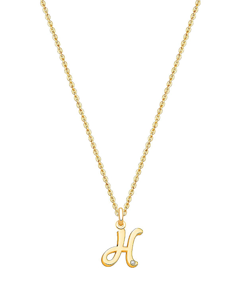 Tiny Blessings Girls 14k Gold Diamond Initial 13-14 Necklace - Children In K Gold - H