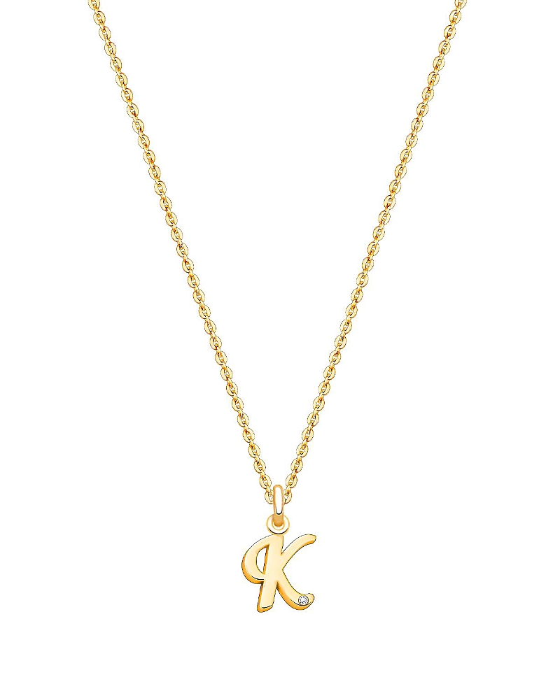 TINY BLESSINGS GIRLS 14K GOLD DIAMOND INITIAL 13-14" NECKLACE - CHILDREN