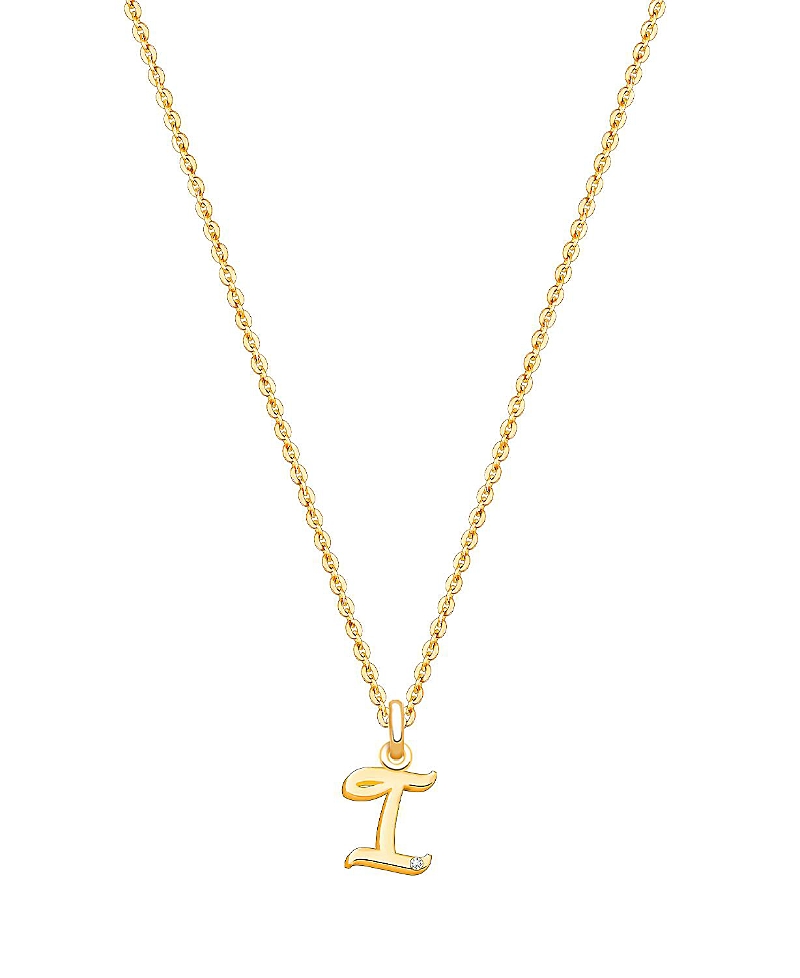 Tiny Blessings Girls 14k Gold Diamond Initial 13-14 Necklace - Children In K Gold - I