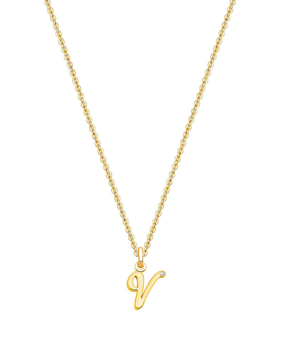 Tiny Blessings Girls 14K Gold Diamond Initial 13-14" Necklace - Children