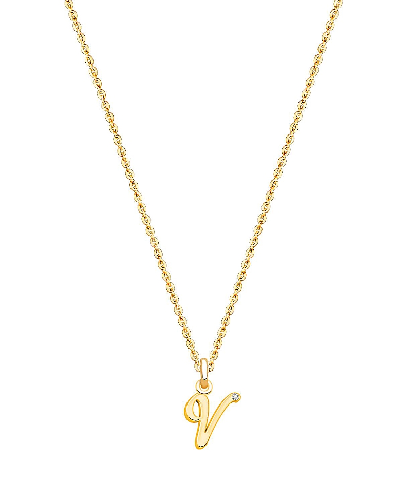 TINY BLESSINGS GIRLS 14K GOLD DIAMOND INITIAL 13-14" NECKLACE - CHILDREN