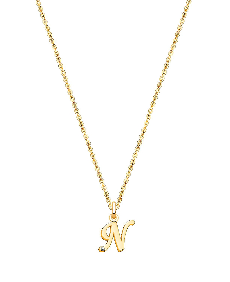 Tiny Blessings Girls 14k Gold Diamond Initial 13-14 Necklace - Children In K Gold - N