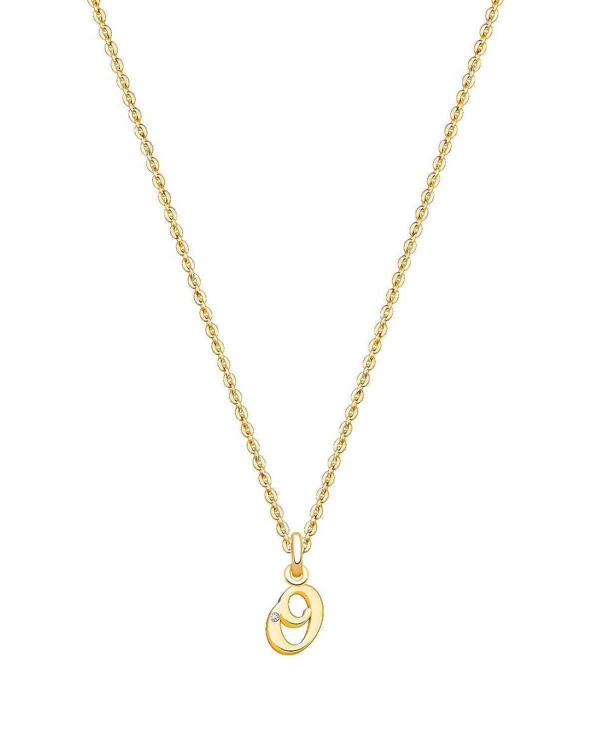 Tiny Blessings Girls 14K Gold Diamond Initial 13-14" Necklace - Children