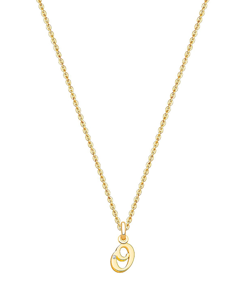 Tiny Blessings Girls 14k Gold Diamond Initial 13-14 Necklace - Children In K Gold - O