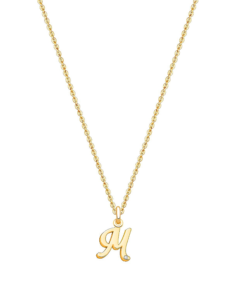 Tiny Blessings Girls 14k Gold Diamond Initial 13-14 Necklace - Children In K Gold - M