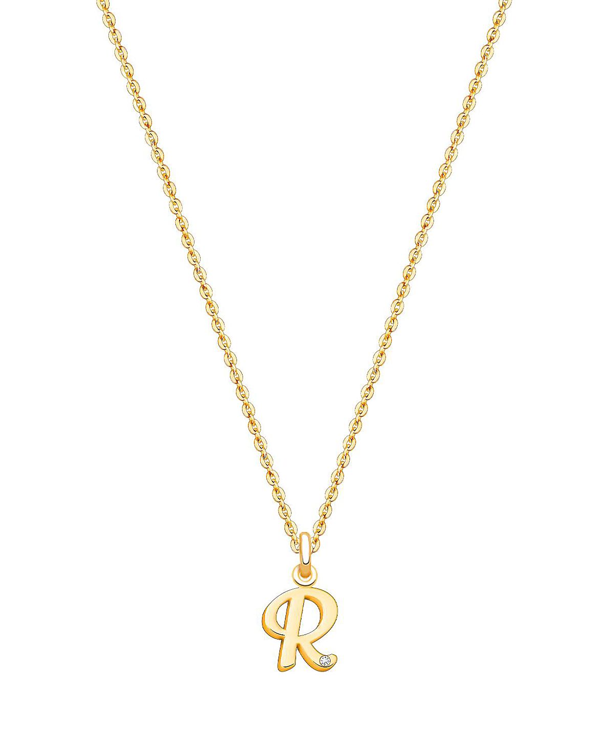 Tiny Blessings Girls 14K Gold Diamond Initial 13-14" Necklace - Children