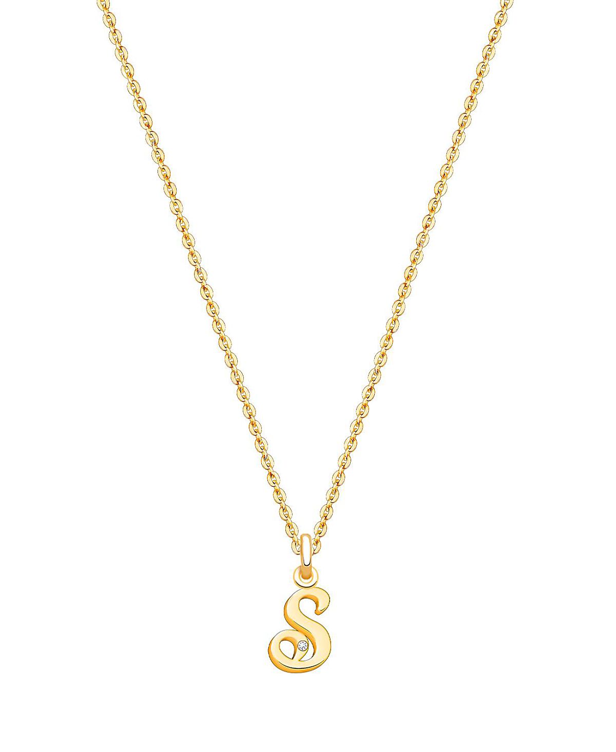 Tiny Blessings Girls 14K Gold Diamond Initial 13-14" Necklace - Children