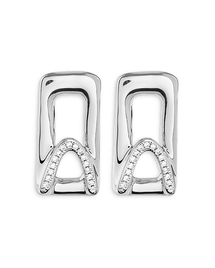 Uno de 50 Stand Out Geometric Link White Topaz Earrings Bloomingdale's