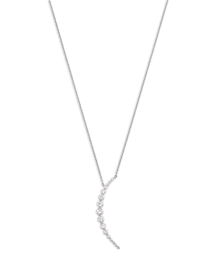 Bloomingdale's Diamond Crescent Pendant Necklace In 14k White Gold, 0.70 Ct. T.w.