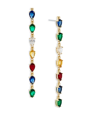 Nadri String Lights Linear Drop Earrings In 18k Gold Plated In Multi