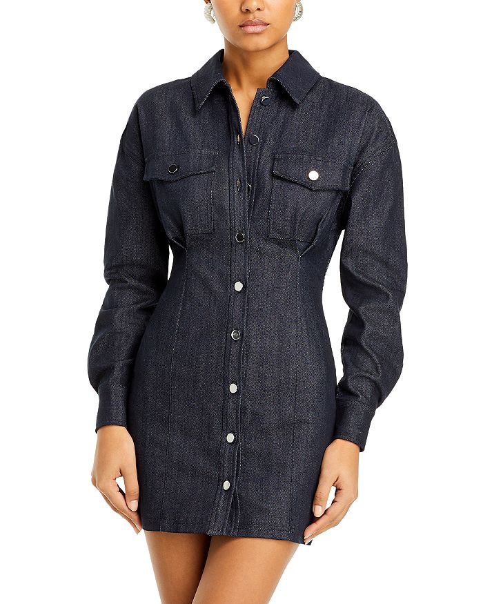 Line Dot Long Sleeve Button Front Shirt Dress Bloomingdale s