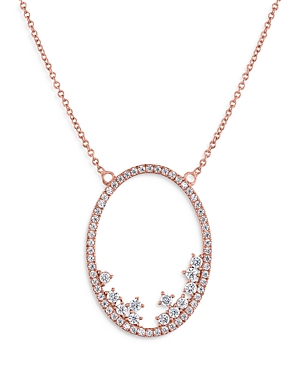 Bloomingdale's Diamond Oval Scatter Pendant Necklace In 14k Rose Gold, 0.45 Ct. T.w., 18