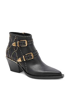 Shop Dolce Vita Women's Ronnie Studded Ankle Boots In Black Leather
