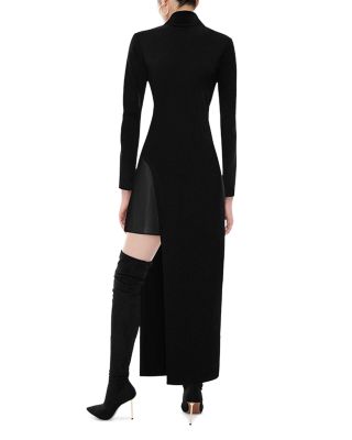 BCBGMAXAZRIA Ponte Knit & Faux Leather Midi Dress | Bloomingdale's Women