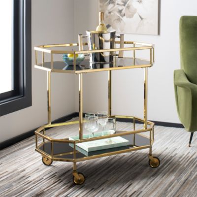 Safavieh - Silva Brass 2 Tier Octagon Bar Cart
