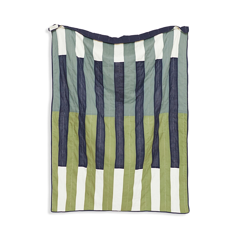 Anchal Offset Stripe Quilted Throw Blanket In Spruce