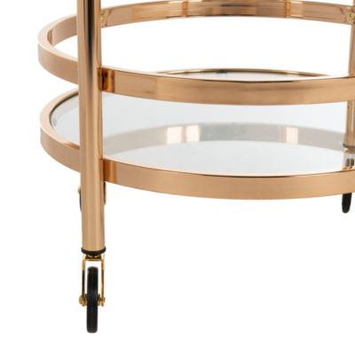 Sienna Gold 2 Tier Round Bar Cart