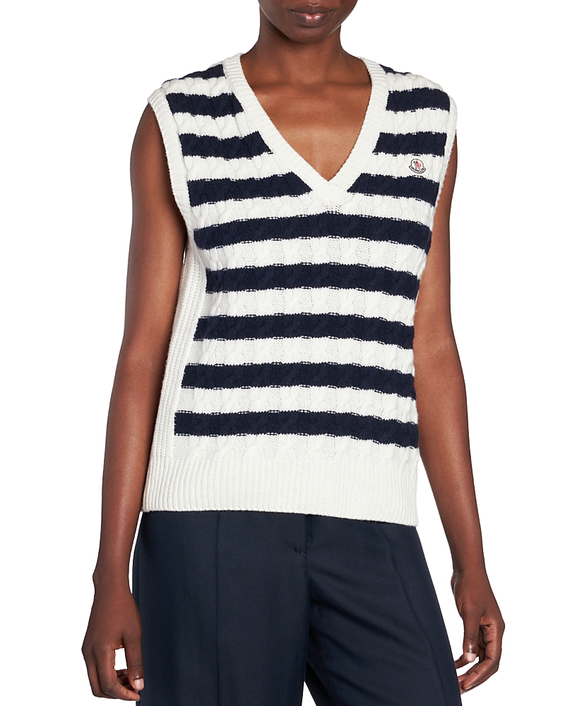 Moncler Striped Cable Knit Vest
