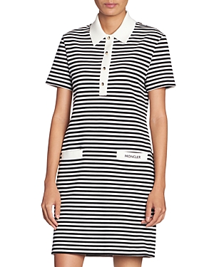 Shop Moncler Stripe Dress In White