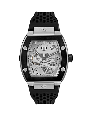 Shop Philipp Plein The $keleton Watch, 44mm In Silver/black