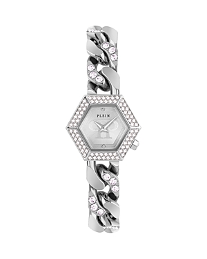 Philipp Plein The Hexagon Groumette Crystal Watch In Silver