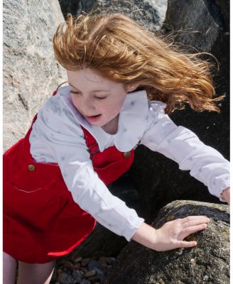  Girls Bright Red Cord Overall Dress - Baby, Little Kid, Big Kid